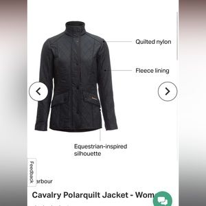 Black Barbour Cavalry Polarquilt Jacket Size 8